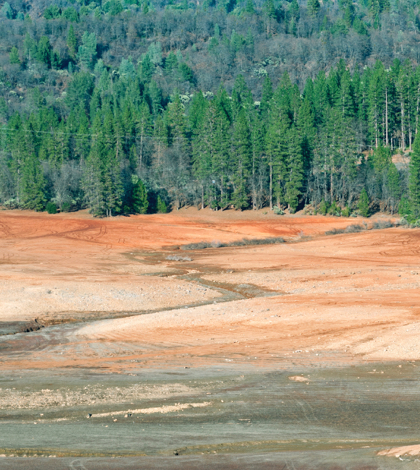 Empty Lake Shasta Reservoir due To California Drought